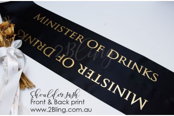 SHOULDER SASH - Front & Back print - Personalised custom print satin ribbon 